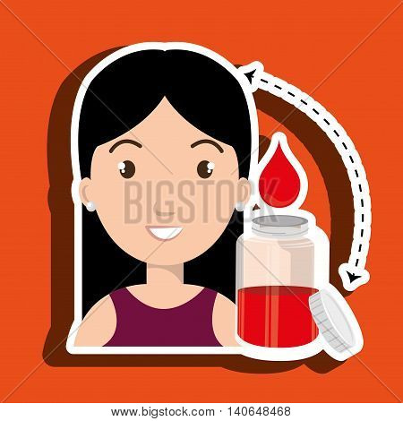 woman young bood donor vector illustration eps 10