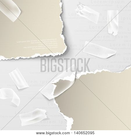 design elements, torn paper with transparent sellotape