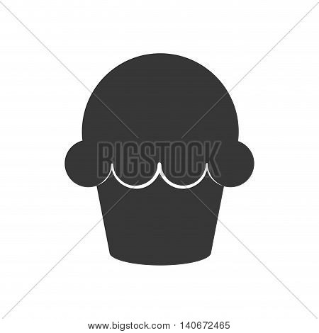 Bakery concept represented by muffing cupcake silhouette icon. Isolated and flat illustration