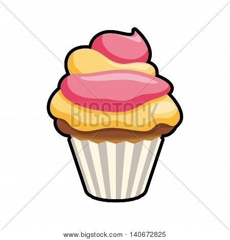 Bakery concept represented by muffing cupcake icon. Isolated and flat illustration