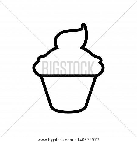 Bakery concept represented by muffing cupcake silhouette icon. Isolated and flat illustration