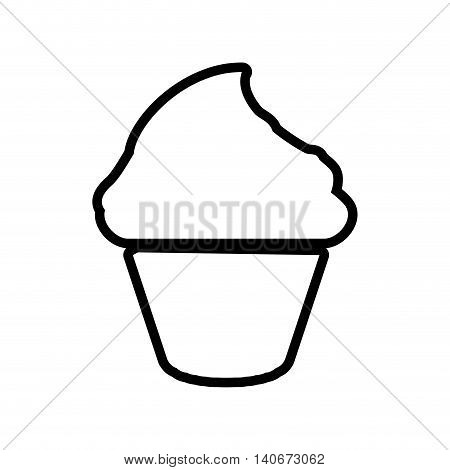 Bakery concept represented by muffing cupcake silhouette icon. Isolated and flat illustration