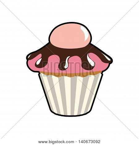 Bakery concept represented by muffing cupcake icon. Isolated and flat illustration
