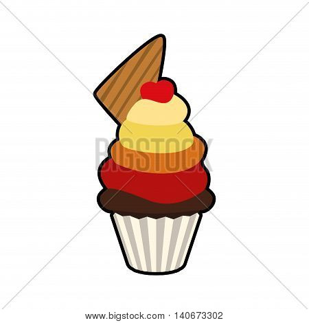 Bakery concept represented by muffing cupcake icon. Isolated and flat illustration