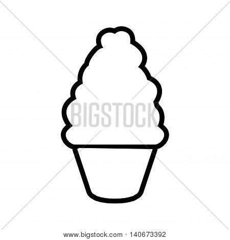 Bakery concept represented by muffing cupcake silhouette icon. Isolated and flat illustration