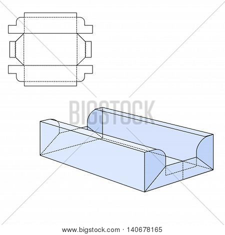 Vector Illustration of Diecut Craft Box for Design, Website, Background, Banner. Retail Folding package Template. Fold pack with dieline for your brand on it