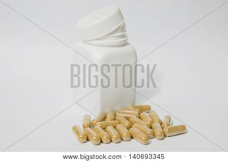 white bowl with white dish herb capsule