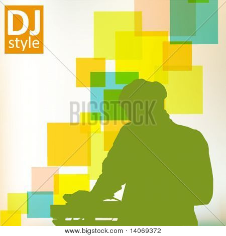 ดีเจโปสเตอร์บนพื้นหลังบทคัดย่อ