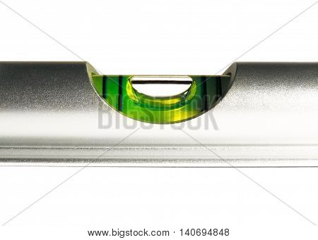 Liquid level, spirit level or water level, isolated on white background.