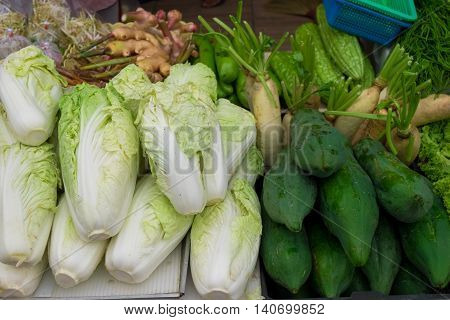 vegetable market in Thailand. (Selective focus) .