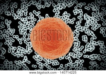 Science Concept. Bacteria cells extreme closeup. 3d Rendering
