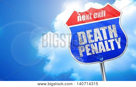 death penalty, 3D rendering, blue street sign