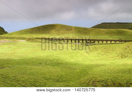 Old viaduct in Sao Miguel island Azores Portugal
