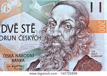 Close up Czech Koruna currency, Czech Republic