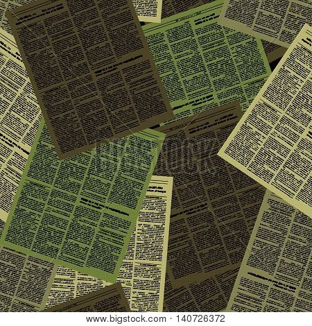 Military Newspaper Background. Soldiery Protective Ornament. Haki Green Background. Army Seamless Pa