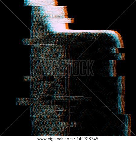 creative anaglyph glitch effect for images. illustration