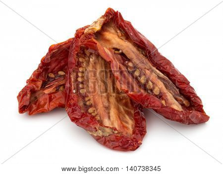 Dried tomatoes isolated on white background cutout