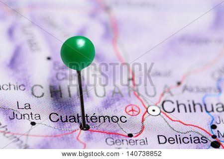Cuahtemoc pinned on a map of Mexico