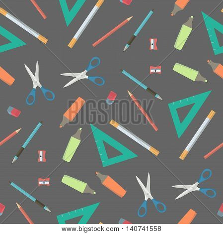 Back to school drawing vector flat black
