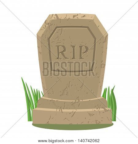 Old Gravestone With Cracks.tomb On White Background. Ancient Rip. Granite Plate With Cracks. Grave I