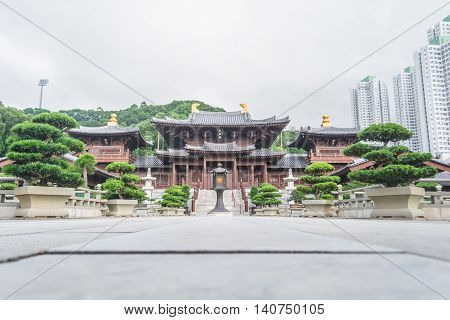 HONG KONG - MAY 26: Chin Lin nunnery is a famous Buddhism temple on May 26 2016 in Hong Kong.