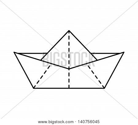 ship boat paper toy icon vector illustration design
