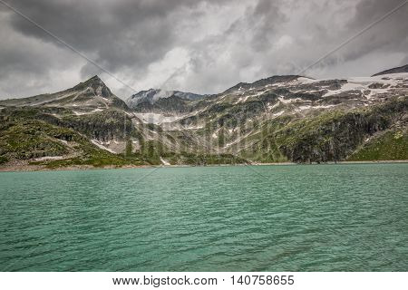 View from Weissee lake in Hohe tauern in Austria Europe