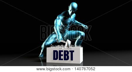 Get Rid of Debt and Remove the Problem 3D Illustration Render