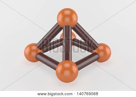 connectionfour areas symbol. Concept -Isolated 3D illustration