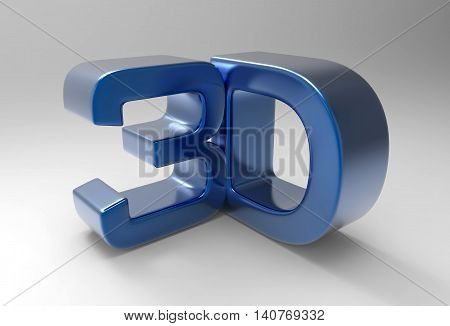 sign blue 3D text isolated white background..3D illustration
