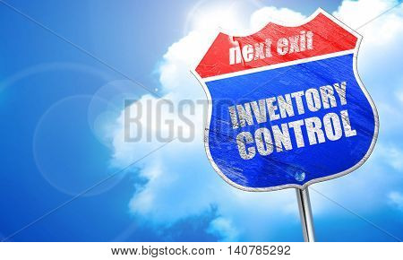 inventory control, 3D rendering, blue street sign