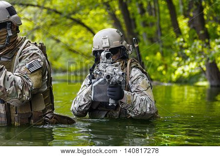 Green Berets US Army Special Forces Group soldiers in action
