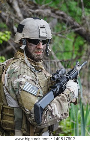 Green Berets US Army Special Forces Group soldier in action
