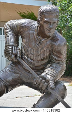 MONTREAL CANADA JULY 30 2016: The statue of Maurice 