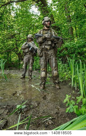 Green Berets US Army Special Forces Group soldiers in action
