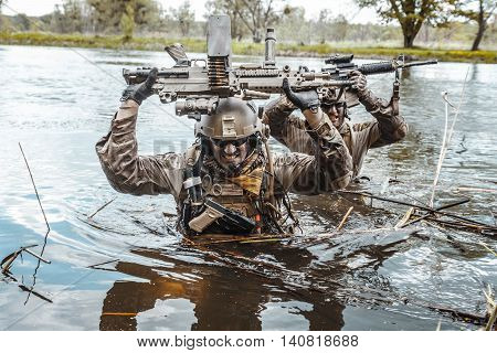 Green Berets US Army Special Forces Group soldiers in action