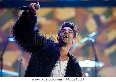 NEW  YORK-NOV 13: Zac Barnett of American Authors performs on stage during VH1's 2nd Annual 'You Oughta Know Live In Concert' 2014 at Hammerstein Ballroom on November 13, 2014 in New York City.