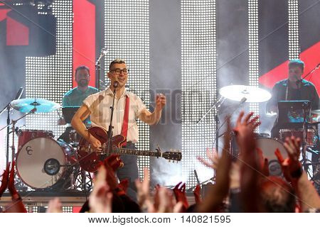 NEW  YORK-NOV 13: Jack Antonoff of Bleachers performs on stage at VH1's 2nd Annual 'You Oughta Know Live In Concert' 2014 at Hammerstein Ballroom on November 13, 2014 in New York City.