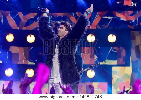 NEW  YORK-NOV 13: Zac Barnett of American Authors perform on stage during VH1's 2nd Annual 'You Oughta Know Live In Concert' 2014 at Hammerstein Ballroom on November 13, 2014 in New York City.