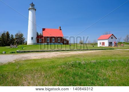 Tawas Point Lighthouse, built in 1876, Lake Huron, Michigan, USA