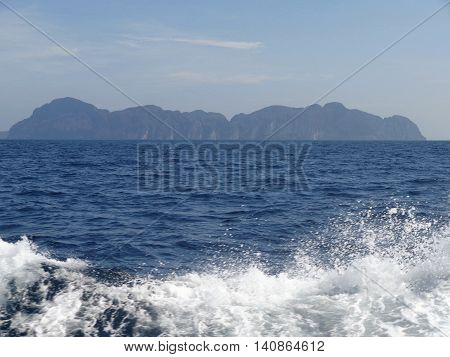Thailand Phuket, view from the maya beach at phi phi leh island thailand