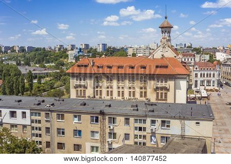 Constanta Romania - July 18 2016: Constanta aerial view to old town. Constanta is the oldest continuously inhabited city in Romania and is the biggest port at the Black Sea.