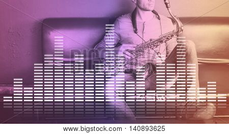 Audio Digital Equalizer Music Tunes Sound Wave Graphic Concept