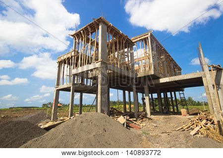 Construction of building housing in a suburb
