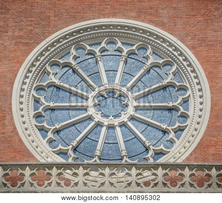 Window of neogothic Church of the Sacred Heart of Jesus