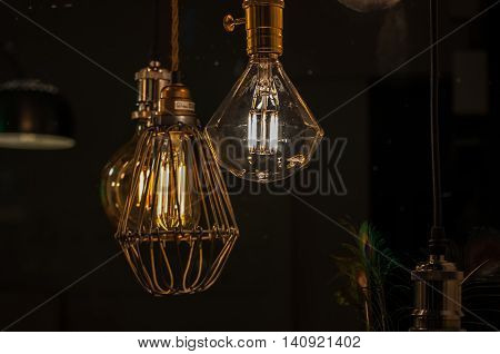 Light Bulb in a dark but cosy setting