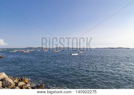 Corinto Nicaragua - December 14 2015: boats on water