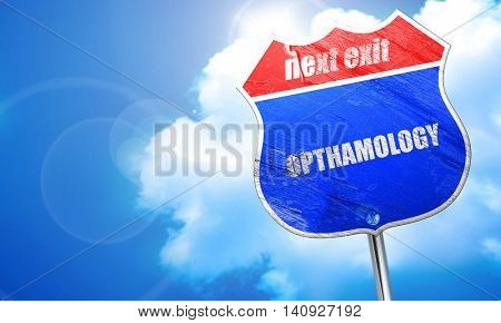 opthamology, 3D rendering, blue street sign