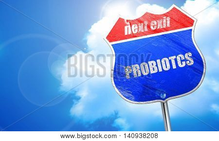 probiotics, 3D rendering, blue street sign