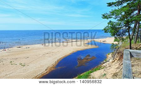 Baltic sea on summer. Nice city Saulkrasti